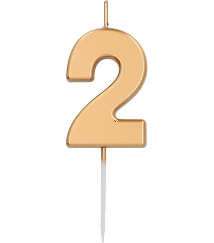 Palloncino Gigante In Foil Unique Party – Numero 2 Dorato, 86 Cm, Per 2° Compleanno E Feste - 2