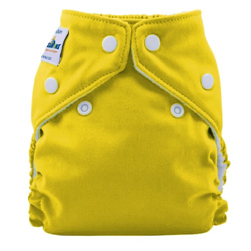 FuzziBunz® Perfect Size Pocket Nappy in Mac N Cheese, with microfibre insert, popper fastening, x-small (newborn: 4-12lbs)