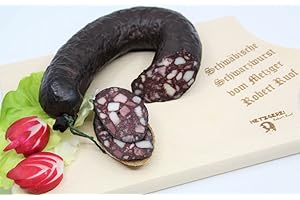 MAAJ schwäbische SCHWARZWURST/BLUTWURST RING ca. 500g HAUSMACHER WURST MADE IN GERMANY SCHWABENLÄNDLE REGIONAL OHNE MASSENTIERHALTUNG LACTOSEFREI GLUTENFREI