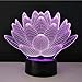 Produktbild Led 3D Optische Täuschung Nachtlichter Methacrylat Platte Schreibtisch Tisch Lampe Lotus Blume Usb Neuheit Nachttischlampe Home Deco Lampy