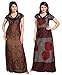 Produktbild Be You Serena Satin braun-kastanienbraunen Frauen geometrische gedruckte Mutterschaft Kleider Combo Pack von 2