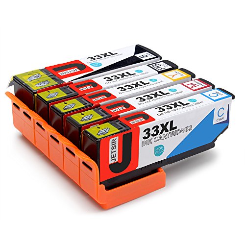 JETSIR Ersatz für Epson 33XL Druckerpatronen, Hohe Ergiebigkeit Kompatibel Mit Epson Expression Premium XP-630 XP-640 XP-635 XP-830 XP-530 XP-900 XP-540 XP-645 Drucker (1 Schwarz,1 Foto Schwarz,1 Cyan,1 Magenta,1 Gelb)