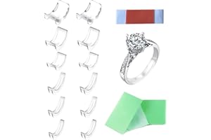 ZCSOWE 12 Pezzi Regolatore della Misura dell'anello Invisibile Imensione Riduttore Distanziatore Anello Guardia Regolabile Dimensione Riduttore (Trasparente)