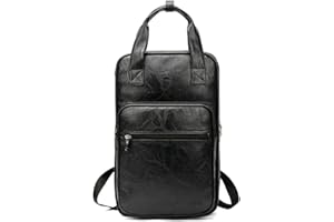 DAZZLEEX Sac à en cuir synthétique pour baguettes 5 poches, imperméable, résistant à l'usure, 54 x 17 x 3 cm (noir)