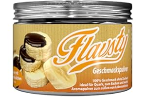‎FLAVSTY Flavsty® Geschmackspulver Banane mit Schokostückchen - Veganes Geschmackspulver ohne Zucker - Aromapulver - Flavorpowder