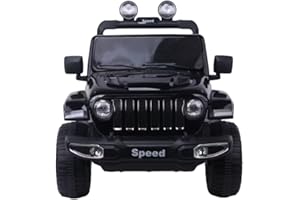INDALCHESS Coche eléctrico para niños con batería 12V Todoterreno, Mando a Distancia, Super Car, 4x4, 4 Motores, Ruedas de Goma, Función Balancín (Negro)