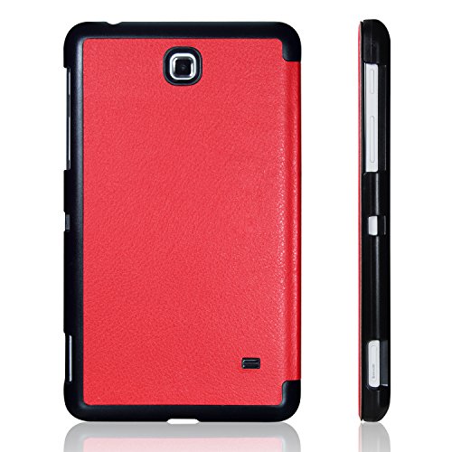 JETech Gold Slim Fit Galaxy Tab 4 7.0 (T230/T231/T235) Hülle Schutzhülle Tasche mit Ständer Funktion für Samsung Galaxy Tab 4 7 Zoll Smart Case Cover (Rot) - 3