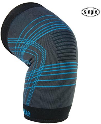 Actervate compression knee sleeve brace | men &amp; women | Linear | support protection for sport, running, basketball hiking &amp; crossfit wraps for yoga. Orthopedic arthritis knee relief (Blue, Small)