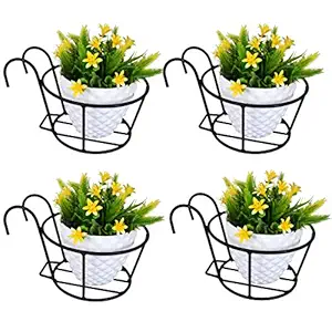 D&V ENGINEERING - Creative in innovation Hanging Flower Pot Holder Railing Potted Plant Stand for Home Balcony D