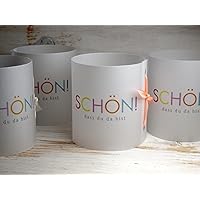 Set 8 x Lichthülle für Tischlicht Schön, dass du da bist, Tischdeko