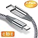 Price comparison product image USB C to USB C Cable,[2Pack,6.6Ft] Snowkids Type C to Type C Cable Fast Charging Lead Braided Data Transfer Charger Compatible with Google Pixel 3 2 XL,Galaxy S9 S8+,Note 8 9,Huawei Matebook-Grey