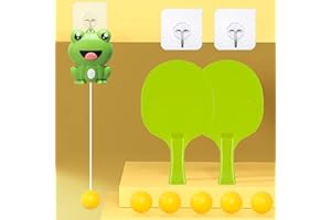 OHSN Entraîneur De Tennis De Table À Suspendre Grenouille Ensemble D'entraînement De Tennis De Table Jouet Entraîneur De Ping-Pong Suspendu Portable Réglable pour Enfant Adulte avec 9 Accessoires