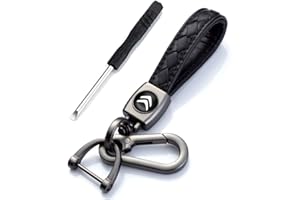 BIGROUP Porte-clés en cuir véritable pour clés de voiture - Crochet en métal anti-rouille pour hommes et femmes