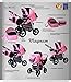 Lux4Kids Magnum 2 in 1 Pram Combi Stroller & Pushchair (rain cover, mosquito net, cup holder, changing pad, 47 colors) 18 Pink & Leopard
