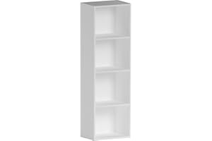 Vida Designs Oxford, Libreria a cubi a 4 Ripiani, in Legno, per esporre e conservare, per Ufficio e Soggiorno, Bianco