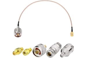 Superbat Kabel N SMA 30 cm RG316 Antena WiFi + 5-częściowy zestaw adapterów SMA na męski/żeński 50 Ohm do routera, dwukierunkowych aplikacji radiowych 4G LTE