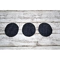 Aufnäher aus Bio-Baumwolle, Flicken, 3 Stück, ca. 3,5x5 cm, Applikation, Knieflicken, Patch zum Aufbügeln, Baby, Kind, Mädchen, Junge, dunkelblau Jeans