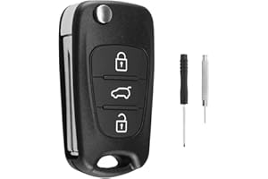 Stickerboy 3 Buttons Car Key Fob Case Replacement Compatible for Hyundai i30 i20 i10 ix20 ix35 Kia Ceed Soul Sportage Venga Car Remote Accessories Key Case with Blade