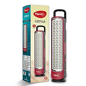 Pigeon Capella LED Rechargeable Emergency Lamp with 2 x 1600 mAH Battery and 8 Hours Backup (Red)