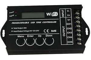 LEDLUX Centralina Led Timer Alba Tramonto 12V 24V 20A WIFI Time Led Controller Per Acquari Canarini Serre TC421