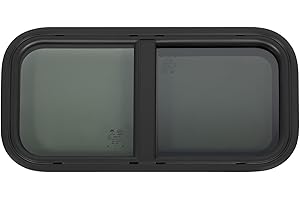 TESUGN Wohnwagen Fenster Caravan Seitenfenster Schiebe RV Fenster Schwarze Wohnwagenfenster Insektenschutz Für Wohnmobile, Anhänger, Pickups, oder modifizierte Fahrzeuge, 600*300mm