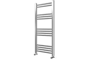 Requena Heated Towel Rail Chrome Bathroom Ladder Radiator - Straight, 1000 x 500