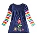 Produktbild OverDose Nettes Kleinkind Baby Kind Blumen Druck Stickerei-Prinzessin Party Kleid Bluse Dress Langarm T-shirts Party Kleid Mini Kleid (3T,A-Navy )