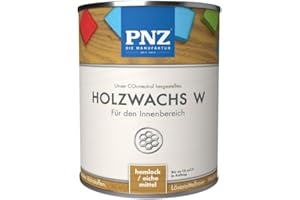 PNZ Holzwachs W für Innen | lösemitttelfreier Wachsanstrich | Nachhaltig hergestellt mit regionalen Rohstoffen | für alle Hölzer, Gebinde:0.75L, Farbe:eiche mittel / hemlock