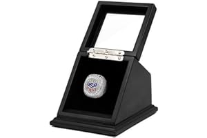 CHEZ MONETT Championship Ring Vitrine Big Ring Aufbewahrungsbox (Matt Black, 1 Slot)