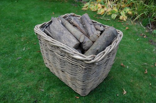 Huge, Heavy Duty , Rectangular Log Basket, Hessian Lined