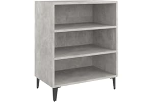 vidaXL Aparador Entrada Acento Pasillo Vestíbulo Recibidor Auxiliar Decoración Hogar Casa Escritorio Mueble de Contrachapada Gris Hormigón 57x35x70 cm