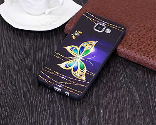 Samsung Galaxy A5 2016 / SM-A510 Hülle, Chreey [Prägemuster] Full Body Cover Bumper Case Weich TPU Silikon Handyhülle Matt Kratzfeste Anti-Rutsch Schutzhülle Backcover [Diamant Schmetterling] - 7