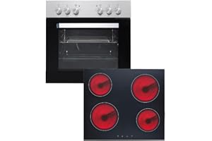 PKM KH-BIC3-I GK IX-2 Einbauherdset Edelstahl 60cm Kochfeld Glaskeramik