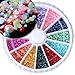 500pcs 2mm Nail Art Half Round Pearls Rhinestone Decorations 12 Colors Wheel