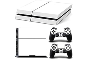 DOTBUY PS4 Skin Aufkleber Sticker Design Folie schützende Haut Schale für Sony Playstation 4 Konsole und 2 Dualshock Controller (All White)