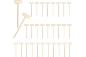LICHENGTAI 30 Stück Mini Holzhammer Hammer, Mini Holzhammer für Schokolade, Hammer Spielzeug Holzhammer Pochen Spielzeug Lernspielzeug für Jungen Und Mädchen