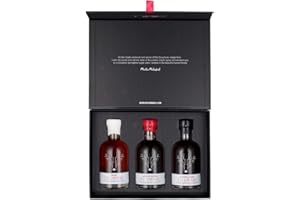 Escuminac sirop d'érable du Québec, Canada, trio découverte en boitier cadeau 3 x 200ml. Comprend 3 récoltes de clair à foncé. Pur, embouteillé au domaine. Certifié Biologique.