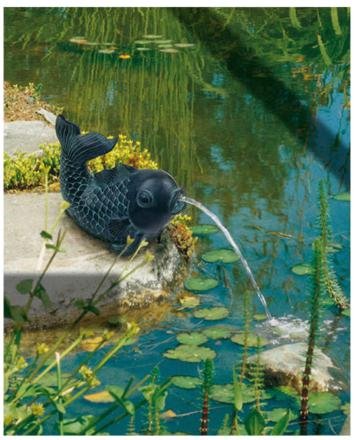 HEISSNER 003246-00 Teichfigur "Fisch", 18 cm, Dekor Bronze