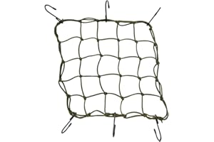 ONIPAX 15"x 15" High Elastic Bungee Cargo Net with 6 Hooks for Bicycle Motorcycle (Green, 1 PCS Net)