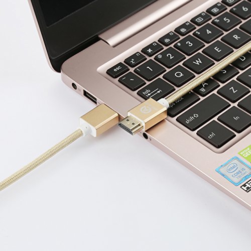 IBEQUANIC HDMI Kabel 3M,Hochgeschwindigkeits HDMI Kabel 2.0 ,1.4a(Ultra HD, 4K, 3D, Full HD, 1080p, HDR, ARC, Highspeed mit Ethernet) Golden 10ft - 6