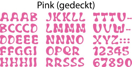 Bambinella Buchstaben zum selbst Aufbügeln aus Velour/Flock - ABC und Ziffern (wie abgebildet) - Höhe: ca. 2,4 cm - Made in Germany
