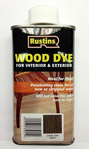 Wood Dye By Rustins Penetrating Wood Stain in 12 Colours All Types Of Wood 250ml Dark Oak