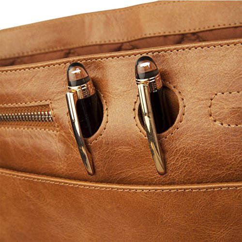 dbramante1928 Marselisborg Hochwertige Messenger Bag Ledertasche mit Verstellbarem Schultergurt für Laptops und Apple MacBooks bis 14″ – Hellbraun (Tan) - 6