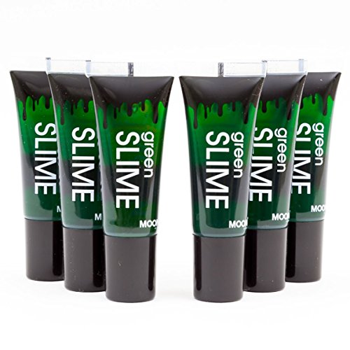Moon Glow 6x 10ml Green Slime - Halloween Fake Blood Monster Zombie Makeup with applicator