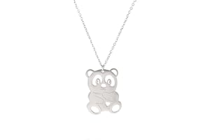 EUEAVAN Collana con ciondolo a forma di panda gigante con animali, in acciaio inox, stile hip hop, semplice, regalo di compleanno per donne e mamme