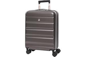 Aerolite Expandable 55x40x20cm to 55x40x23cm Ryanair Priority Wizz Air Priority & More Max Size Lightweight Hard Shell Carry On Hand Cabin Luggage Suitcase 55x40x20 55x40x23 with 4 Wheels (Charcoal)