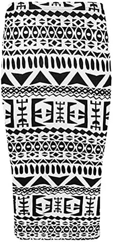 Baleza Womens Ladies Bodycon Animal Cross Skull Wow Print Pencil Skirt Midi Calf Length Normal and Plus Sizes (8-26) (XL/XXL-UK(20-22), Egyptian Aztec)