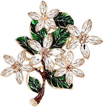 VelvxKl Exquisite Lady Retro Multicolor Flower Enamel Rhinestone Brooch Pin Evening Party Jewelry