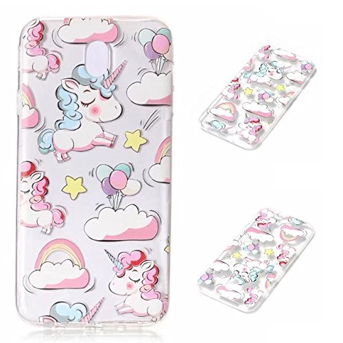 Cover para Samsung Galaxy J7 2017  Versi  n Europea    CHcase vid de la flor Transparente TPU Silicona Suave Funda Case Tapa Caso Parachoques Carcasa Cubierta para Samsung Galaxy J7 2017  Versi  n Europea  -Unicorn and Balloon