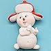 Produktbild Dekohelden24 Zauberhafte Poly Küchenmagnete als Schneekinder in orange/Weiss, 4er Set, ca. 5,5 cm